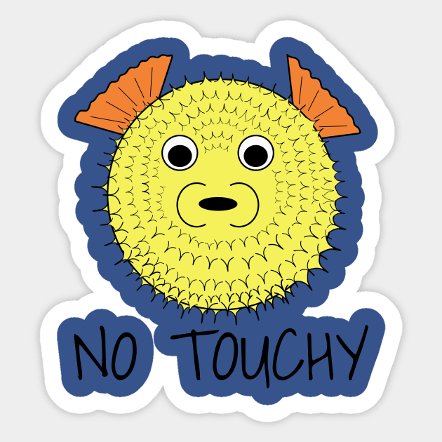 Don't touch me Pufferfish Sticker by MINNESOTAgirl